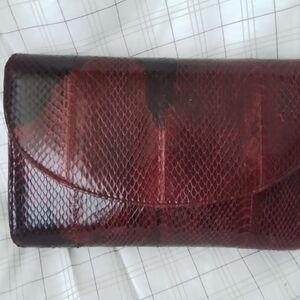 Giani Bernini Vintage Red Snakeskin Clutch